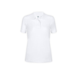 Polo Mujer Blanco "keya" 100% Algodón Ring Spun, Pique 180 g/ m2