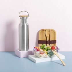 Bidón Acero Inox/ Bambú  800 ml