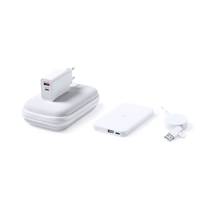 Set Power Bank 3 Accesorios. Power Bank Inalámbrico 5W, 4000 mAh, 1 Salida USB y 1 Tipo C, Entrada T