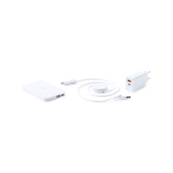 Set Power Bank 3 Accesorios. Power Bank Inalámbrico 5W, 4000 mAh, 1 Salida USB y 1 Tipo C, Entrada T