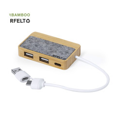Puerto USB Fieltro RPET/ Bambú