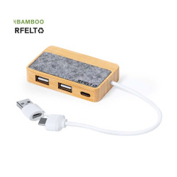 Puerto USB Fieltro RPET/ Bambú
