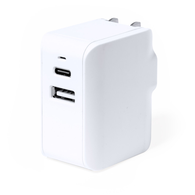 Adaptador Enchufes con indicador LED, salida USB y tipo C