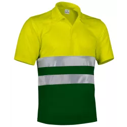 Polo Alta Visibilidad Build Adulto Amarillo Flúor/Verde Botella