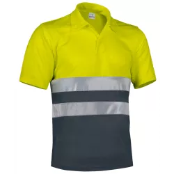 Polo Alta Visibilidad Build Adulto Amarillo Flúor/Verde Botella