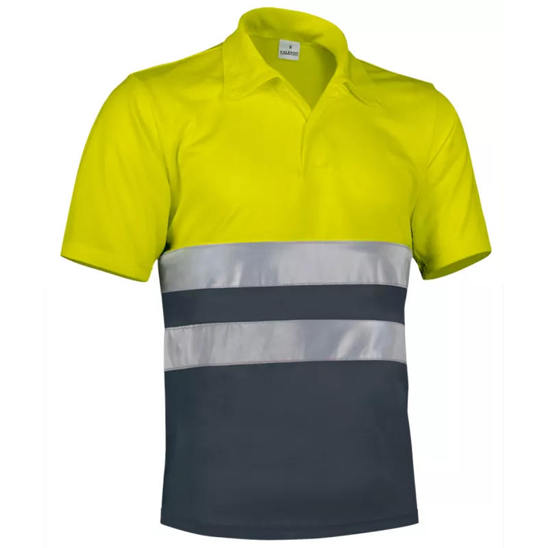Polo Alta Visibilidad Build Adulto Amarillo Flúor/Verde Botella