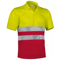 Polo Alta Visibilidad Build Adulto Amarillo Flúor/Verde Botella