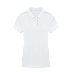 Polo Mujer Blanco 100% Algodón Ring Spun, Pique 220 g/ m2