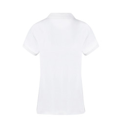 Polo Mujer Blanco 100% Algodón Ring Spun, Pique 220 g/ m2