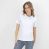 Polo Mujer Blanco 100% Algodón Ring Spun, Pique 220 g/ m2