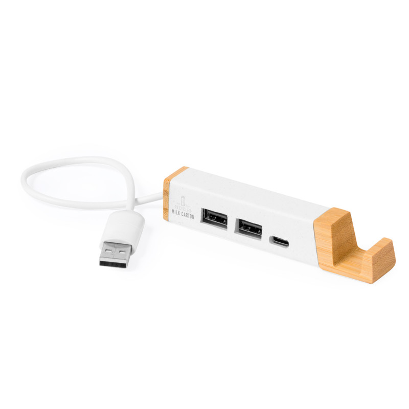 Puerto USB Cartones de Leche Reciclados/ Bambú