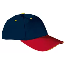 Gorra Sándwich Adulto Azul Marino/Rojo/Amarillo