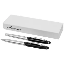 Bolígrafo-puntero y rollerbal "Geneva" en estuche de regalo