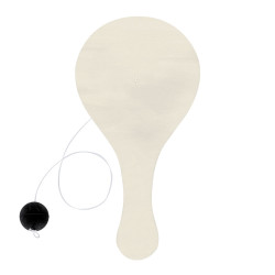 Set de raqueta de madera con pelota, para colorear.