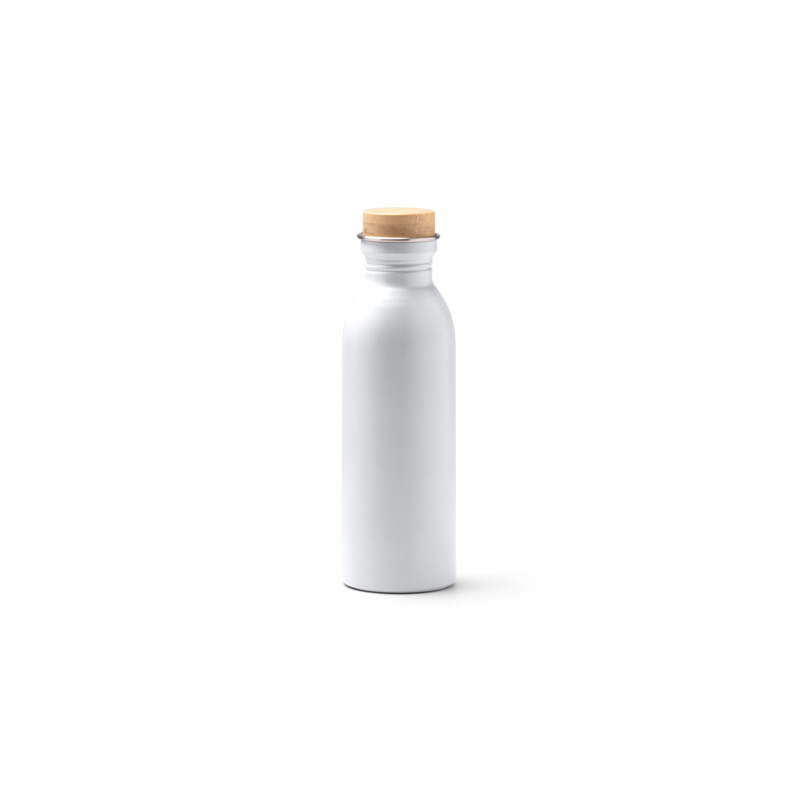Bidón de acero inoxidable reciclado con tapón de bambú 650 ml
