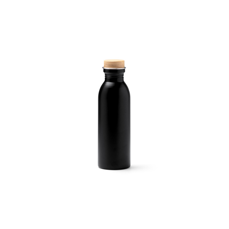 Bidón de acero inoxidable reciclado con tapón de bambú 650 ml