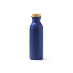 Bidón de acero inoxidable reciclado con tapón de bambú 650 ml