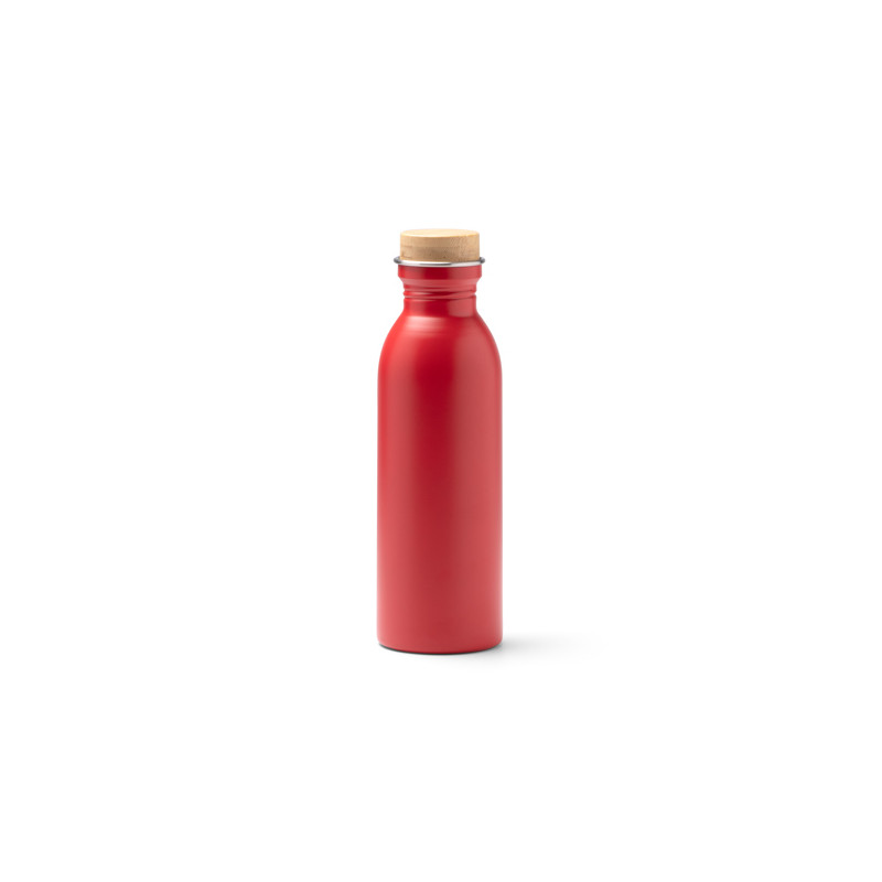 Bidón de acero inoxidable reciclado con tapón de bambú 650 ml
