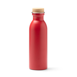 Bidón de acero inoxidable reciclado con tapón de bambú 650 ml