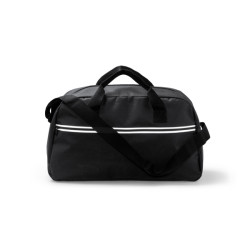 Bolso de deporte en 300D RPET con asas reforzadas y cinta para hombro.