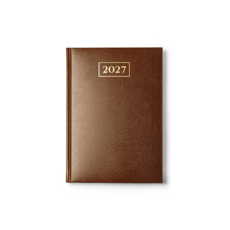 Agenda con cubierta de polipiel acolchada.