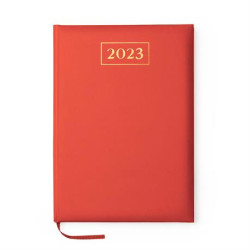 Agenda con cubierta de polipiel acolchada.