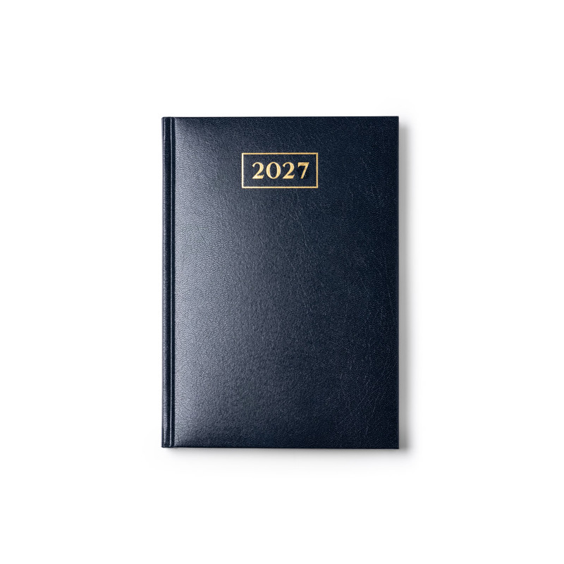 Agenda con cubierta de polipiel acolchada.