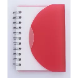 Bloc de notas con tapas de pvc, y cierre, rojo