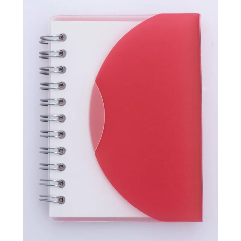 Bloc de notas con tapas de pvc, y cierre, rojo