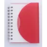 Bloc de notas con tapas de pvc, y cierre, rojo