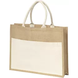 Bolsa Tote de yute con bolsillo "Mumbay"