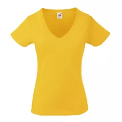 Camiseta Valueweight de Mujer Cuello Pico Fruit Of The Loom