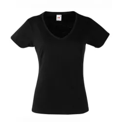 Camiseta Valueweight de Mujer Cuello Pico Fruit Of The Loom