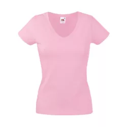 Camiseta Valueweight de Mujer Cuello Pico Fruit Of The Loom