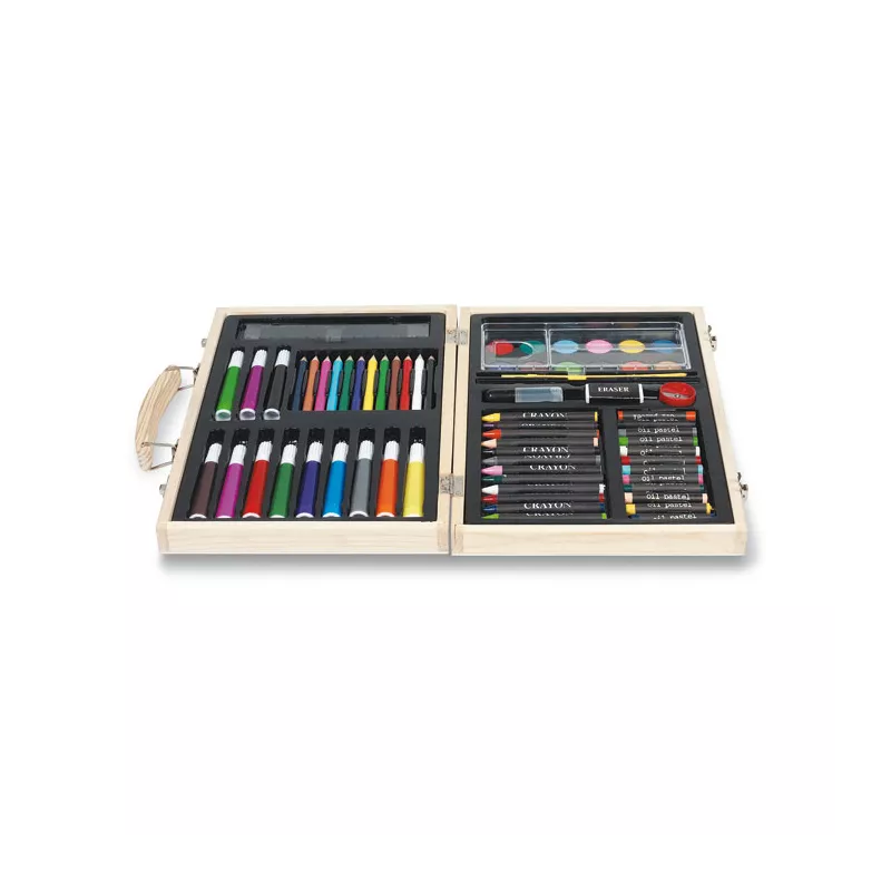 Set pinturas en caja de madera 