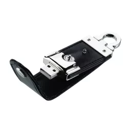 Memoria USB 2GB en piel negra 