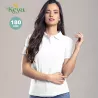 Polo Mujer Blanco "keya" 100% Algodón Ring Spun, Pique 180 g/ m2
