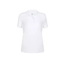 Polo Mujer Blanco "keya" 100% Algodón Ring Spun, Pique 180 g/ m2