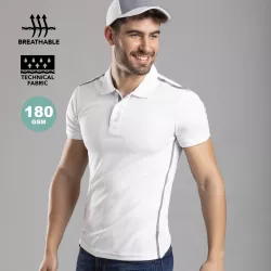 Polo hombre 100% Poliéster, Pique 180 g/ m2