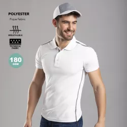Polo hombre 100% Poliéster, Pique 180 g/ m2