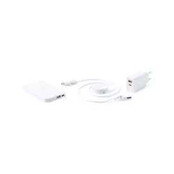 Set Power Bank 3 Accesorios. Power Bank Inalámbrico 5W, 4000 mAh, 1 Salida USB y 1 Tipo C, Entrada T