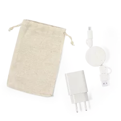 Set Cargadores Caña de Trigo/ ABS. Cargador USB Carga Rápida, 1 Salida USB y 1 Salida Tipo C