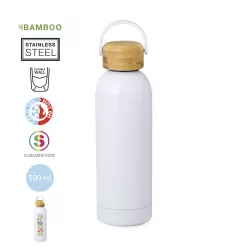 Bidón Térmico Sublimación Acero Inox/ Bambú 500 ml