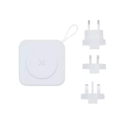Adaptador Viaje Multifunción Cargador Inalámbrico 15W. Magnético. Power Bank 10000 mAh