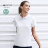 Polo Mujer Blanco 100% Algodón Ring Spun, Pique 220 g/ m2