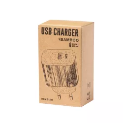 Cargador USB Caña de Trigo/ ABS/ Bambú
