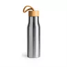 Bidon de acero inoxidable con tapón de bambú. 600 ml