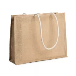 Bolsa de playa de yute y asas largas
