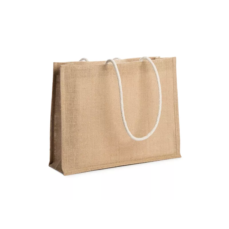Bolsa de playa de yute y asas largas