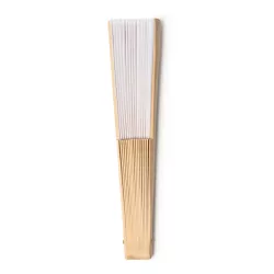 Abanico con varillas de madera y tela RPET